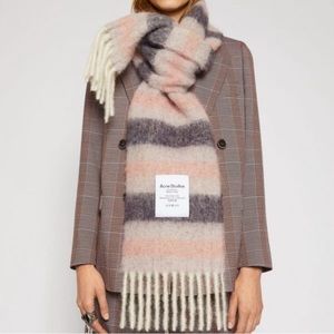 Acne Studios Oversized Striped Pink Purple Wool Alpaca Mohair